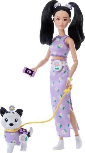 Barbie Twinning Looks Doll with Pet Dog(Purple Daisy)
