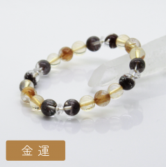 【金運】<br>開運パワーを強化<br> ルチルinクォーツ&シトリン<br>8mm