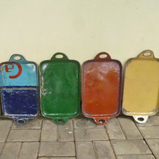 アイアン トレイ ドラム缶 再利用品 カラー4色 -M 【SDGs】(KMN-090)