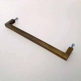 真鍮取手 家具ハンドル アンティークゴールド / 角タイプ-L 200mm (JB-061) （メール便選択可）