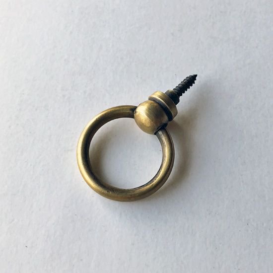 つまみ 取っ手 真鍮 ブラス DIY パーツ / ネジ式 リング 30mm (JB-004