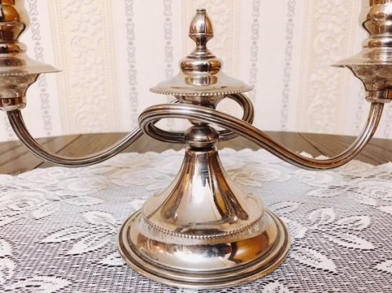 イギリスアンティーク　ブレッドスタンド　シルバープレート イギリスアンティーク シルバープレート キャンドルスタンドB