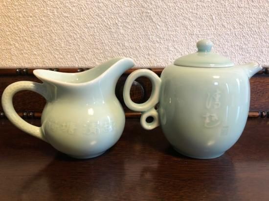 中国茶器(台湾茶器) 安達窯 青磁茶器セット - featherfewhouse 中国茶器(台湾茶器) 安達窯 青磁茶器セット - featherfewhouse