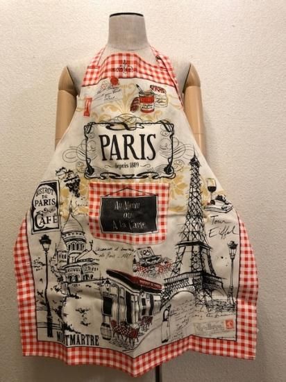フランスアンティーク エプロン ギンガムチェック 蚤の市