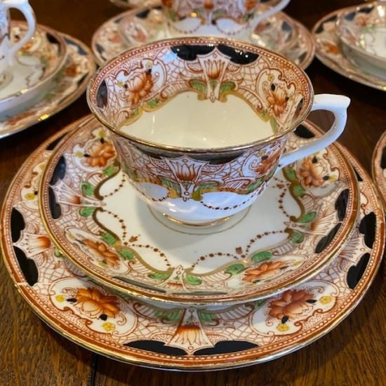 フッチェンロイター ティートリオ 金彩 花柄 ヴィンテージ フラワー柄カップ＆ソーサートリオセット/TUSCAN | アフタヌーン