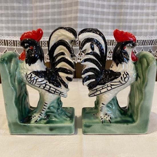 イギリス ブックエンド 陶器ニワトリ - featherfewhouse フェザー