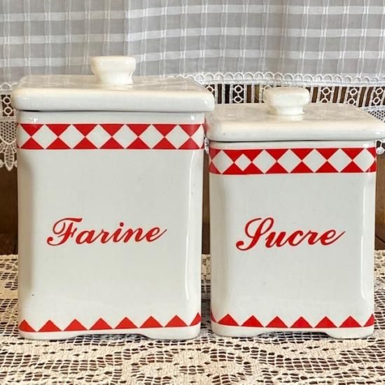 フランス キャニスター Farine(小麦粉)&Sucre(砂糖)セット フランス キャニスター Farine(小麦粉)&Sucre(砂糖)セット