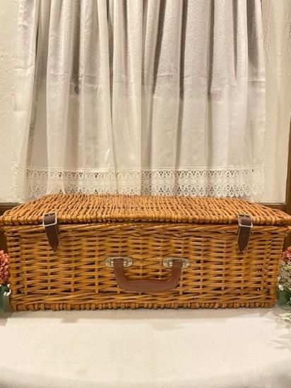 イギリス OPTIMA ブルー系ピクニックバスケット ブルー&ホワイト イギリス OPTIMA ブルー系ピクニックバスケット ブルー&ホワイト