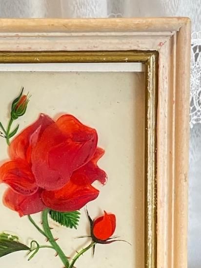 イギリス 赤薔薇 額 ガラス浮き出し絵 - featherfewhouse イギリス 赤薔薇 額 ガラス浮き出し絵 - featherfewhouse