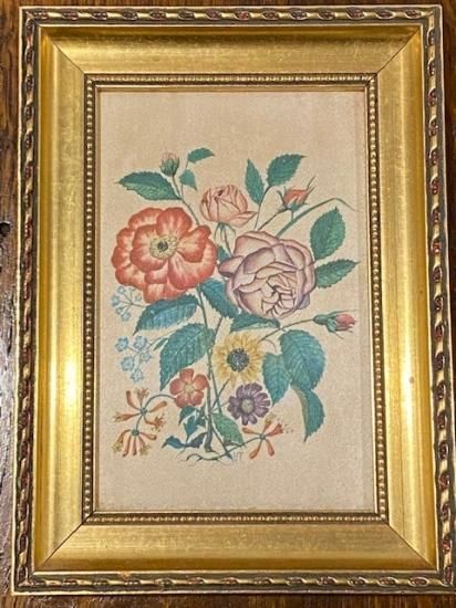 アンティーク 薔薇とチューリップ オービュッソン織クッションカバー美しいフリンジ アンティーク 薔薇とチューリップ オービュッソン織クッションカバー