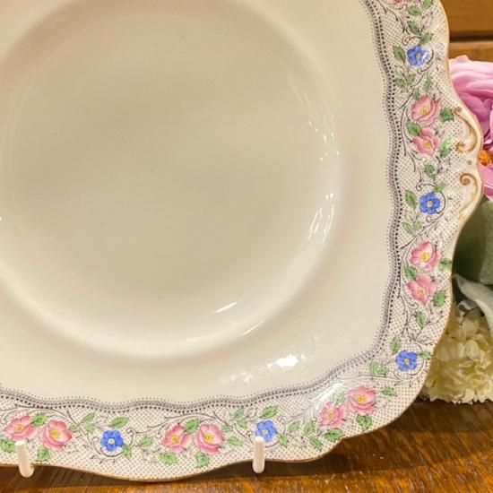 イギリス PARAGON(パラゴン) ピンク薔薇・ブルー花・ブラック蔦