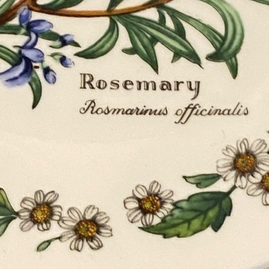 イギリス　Royal Worcester(ロイヤルウースター)　Rosemary(ローズマリー）　in the Herbs by Royal  Worcester　絵皿　ブルー花 - featherfewhouse　フェザーフューハウス