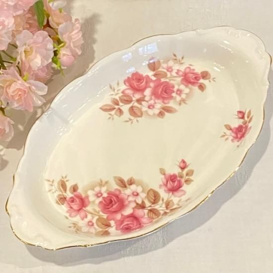 イギリス Royal Kent(ロイヤルケント) ピンク薔薇 金彩 持ち