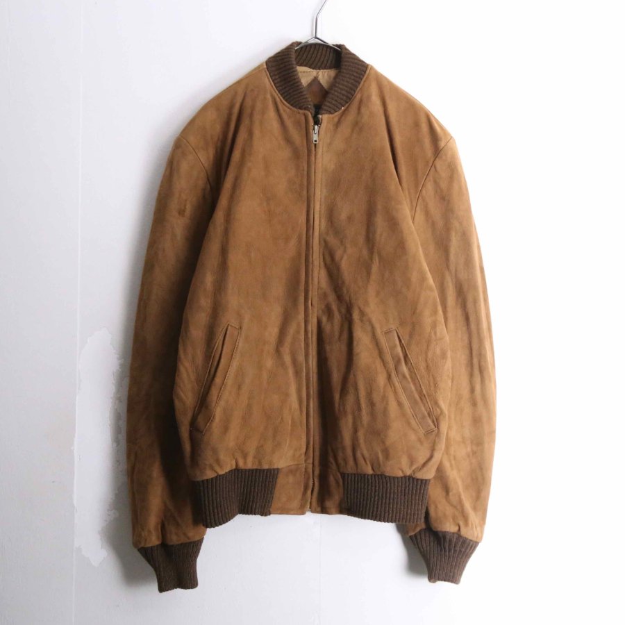 【iot】vintage brown suede leather blouson