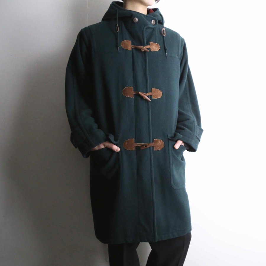 【iot】80’s “L.L.Bean” dark green melton duffle coat