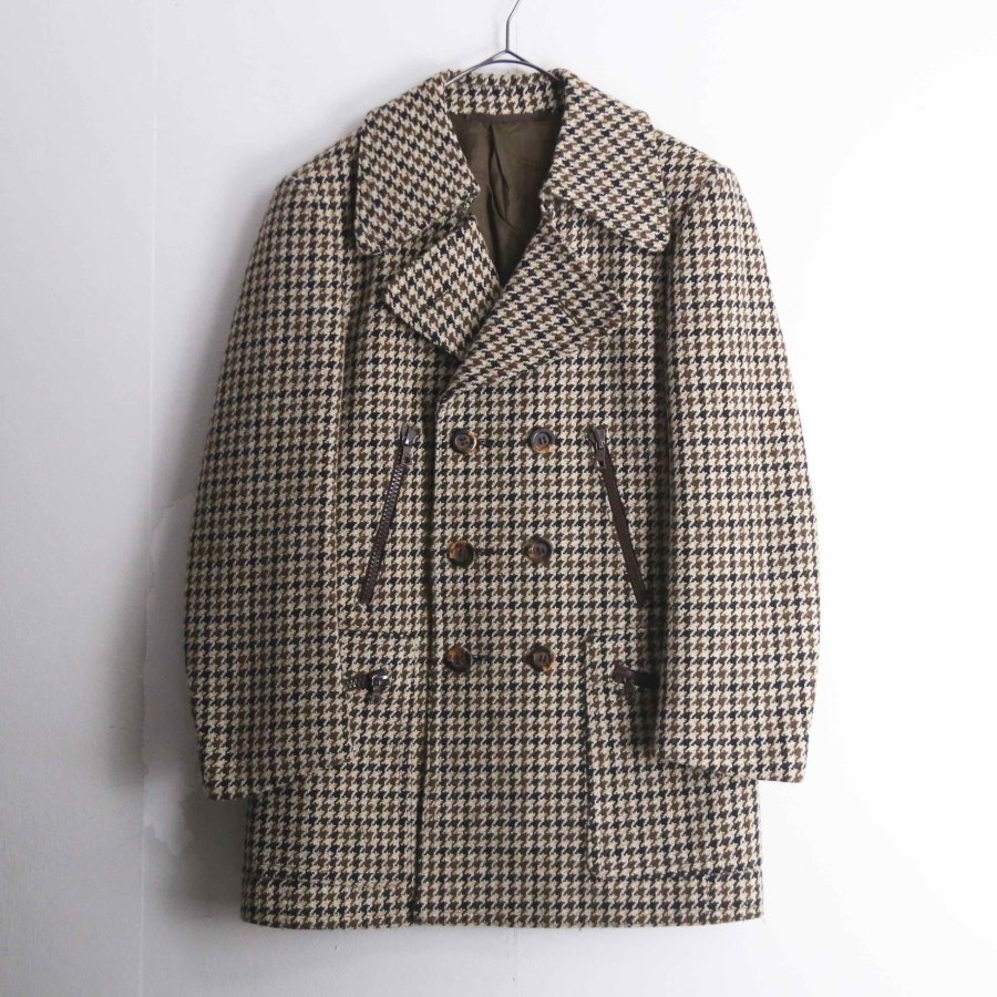 【iot】gunclub check tweed zip pocket half coat