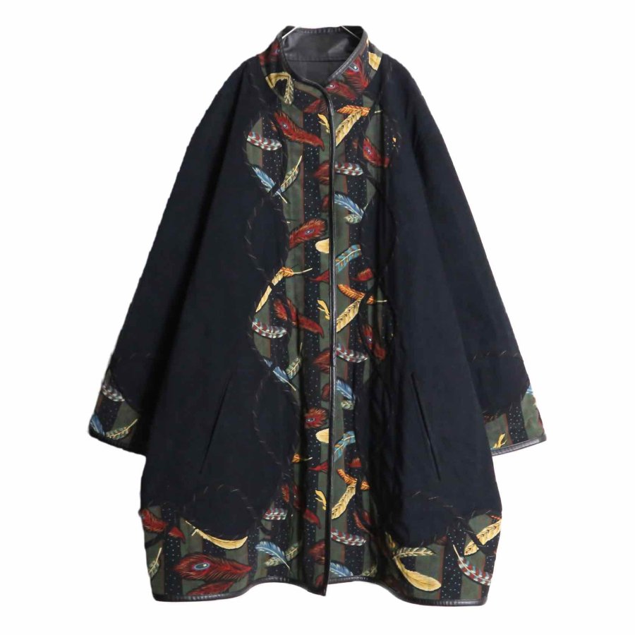 【RERE】 botanical switch design reversible leather jacket