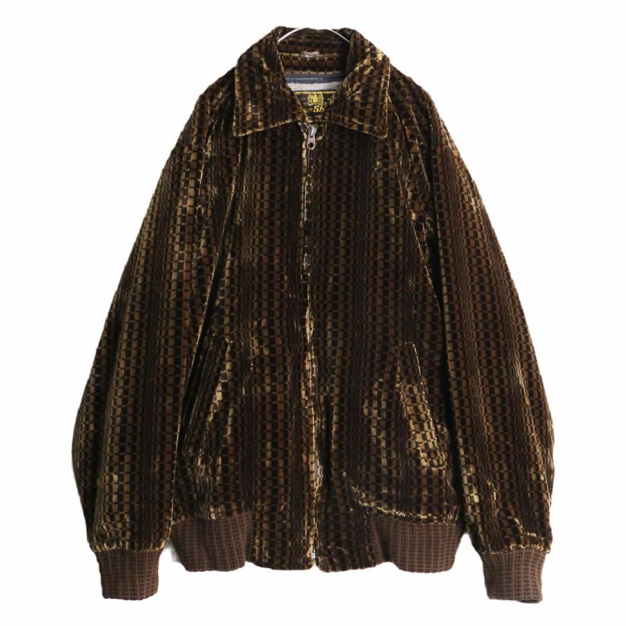 【RERE】 geometric pattern velour lining boa design jacket