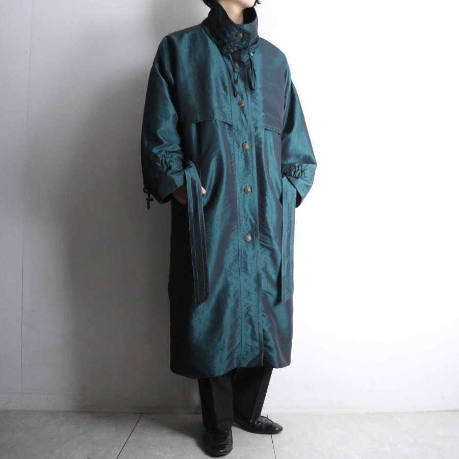 【iot】iridescent color nylon long coat