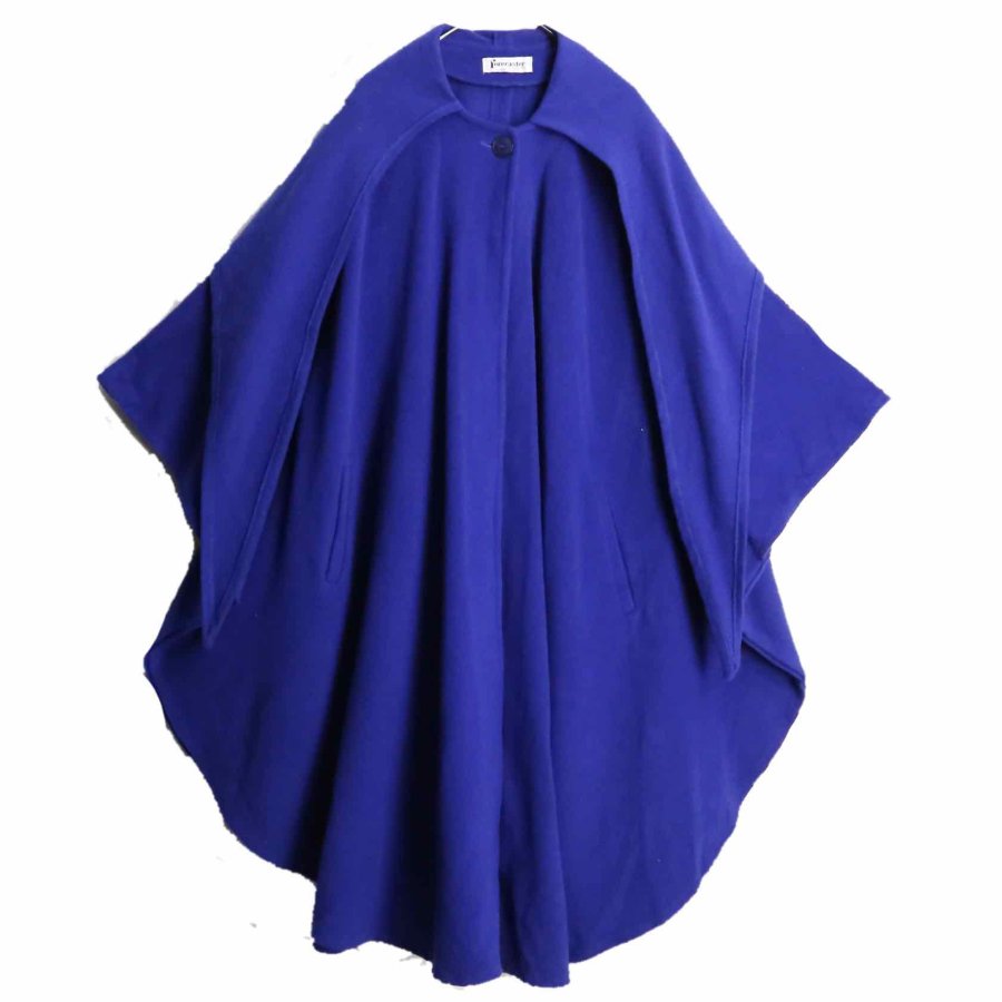 【RERE】 blue color hoodie poncho coat