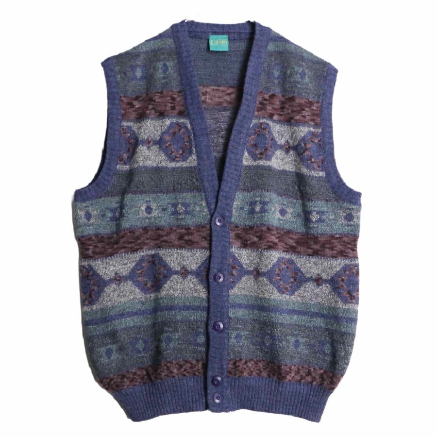 【RERE】dark tone loose knit vest