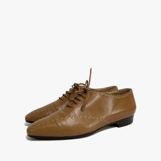 HERMES.plaintoeshoes.brown 36