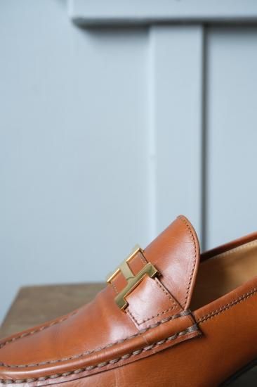 HERMES エルメス Hヒールローファー | ブラウン×ゴールド 37 - lamadri