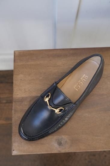 GUCCIホースビットローファー | ダークネイビー×ゴールド - lamadri