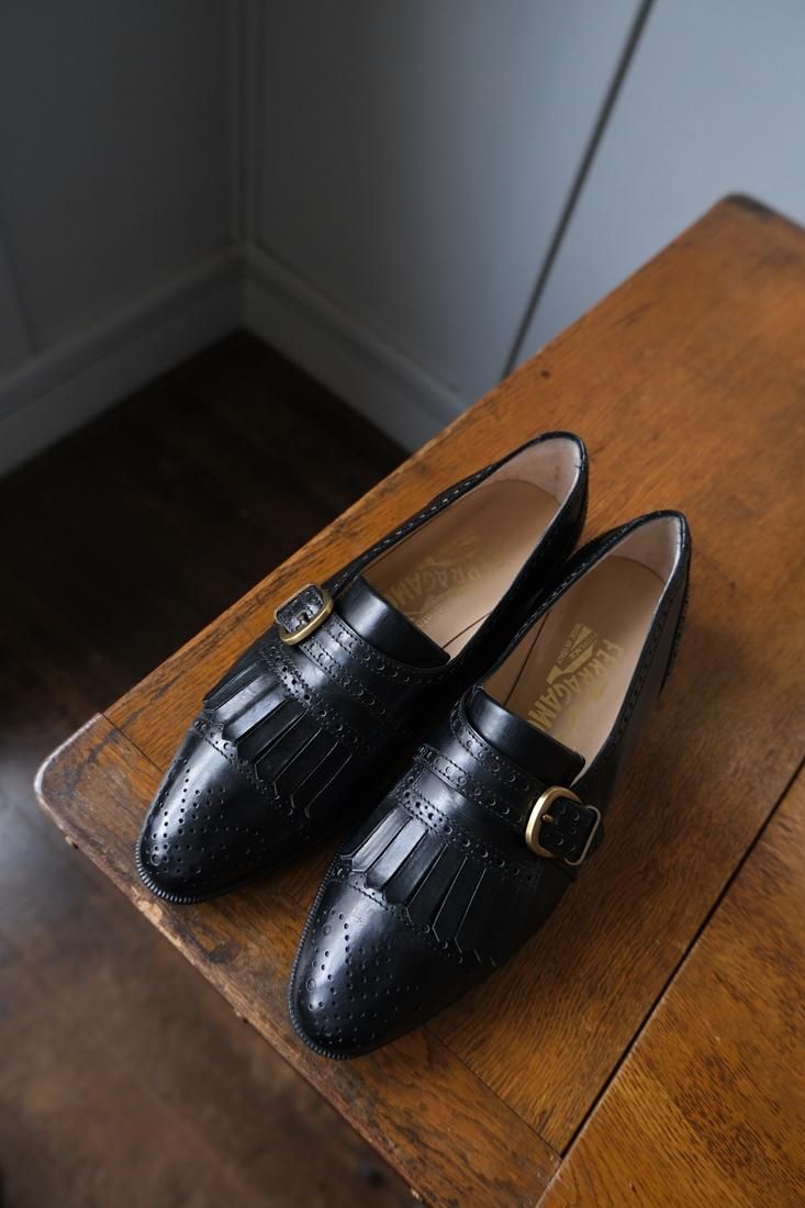S.Ferragamo クワイレットローファー | ブラック - lamadri vintage