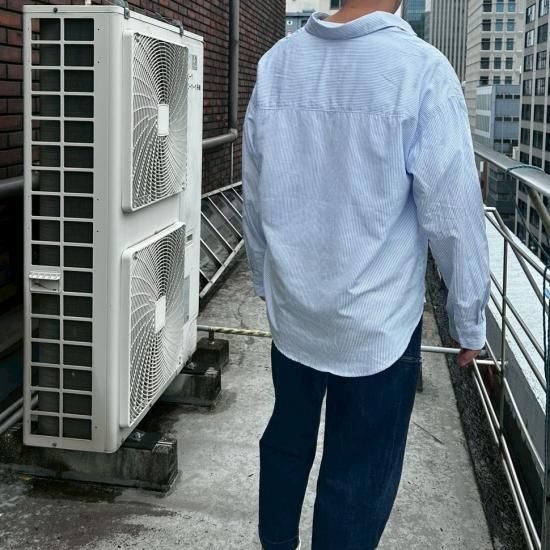 YOKO FUCHIGAMI長袖シャツストライプ（ブルー）