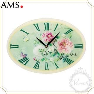 AMSグリーンフラワー掛け時計
