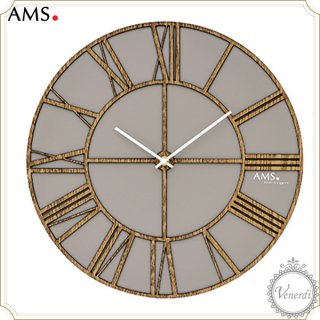 【予約販売中】AMSアンティーク調なデザイン掛け時計/木製