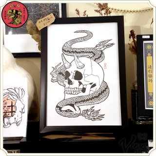 鬼の髑髏と地獄蛇-ポスター-