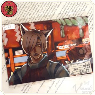 美食家の狐ポストカード：白狐