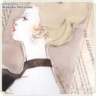 アートポストカード ゴシックドレスとアップスタイル