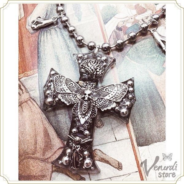 Existence cross ball chain necklace クロス 十字架 ペンダント