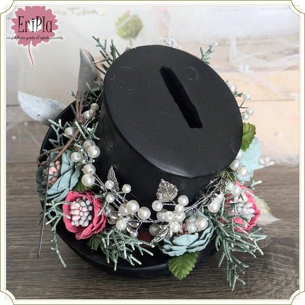 アンティーク風 ハットボックス フラワー アレンジメント