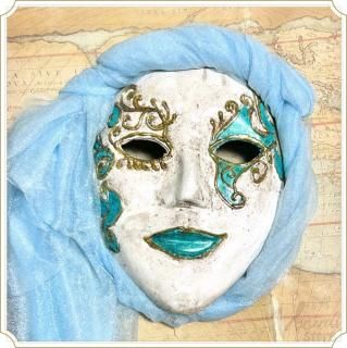 antique Vintege face mask clock アンティーク ベネチア仮面