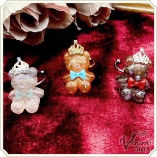<img class='new_mark_img1' src='https://img.shop-pro.jp/img/new/icons14.gif' style='border:none;display:inline;margin:0px;padding:0px;width:auto;' />My Teddy bear ring (冠つき、ribbon・ステンレスリング)