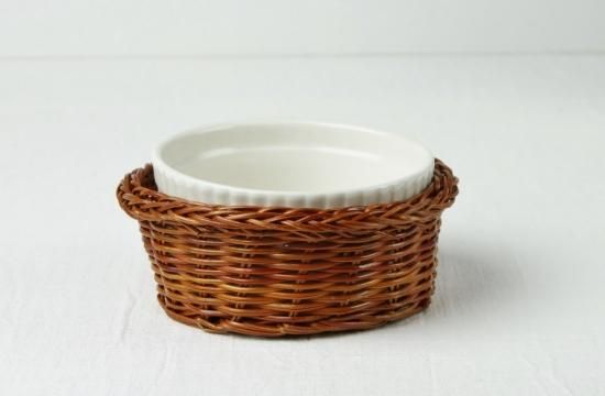 耐熱グラタン皿 カゴ付き(小) - komaco table 耐熱グラタン皿 カゴ付き(小) - komaco table