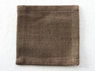 CO163　コースター／四角（茶）・和風・布