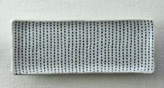 WP857　和皿／四角（白×青）・豆絞り