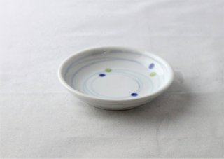 WP947　和皿／丸（白×青×緑）・ドット