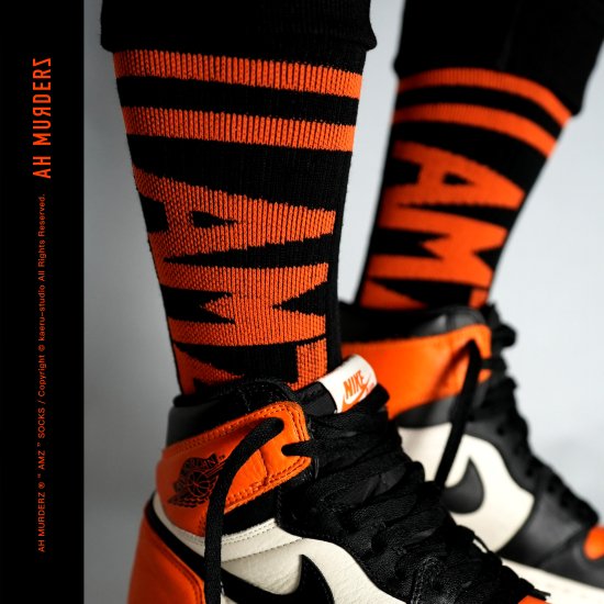 AH MURDERZ “ AMZ ” SOCKS - ORANGE - - 【公式】AH MURDERZショップ通販サイト