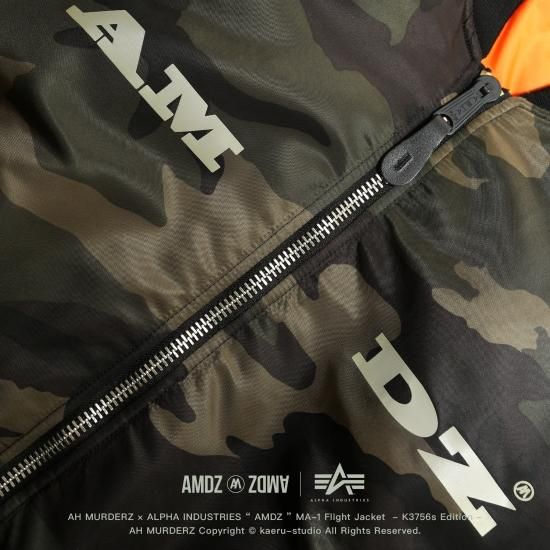 ALPHA INDUSTRIES × AH MURDERZ “ AMDZ “ MA-1 Flight Jacket ALPHA INDUSTRIES × AH MURDERZ “ AMDZ “ MA-1 Flight Jacket