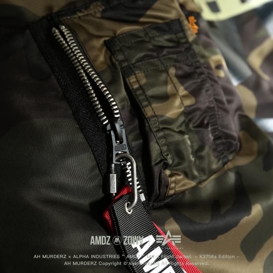 ALPHA INDUSTRIES × AH MURDERZ “ AMDZ “ MA-1 Flight Jacket ALPHA INDUSTRIES × AH MURDERZ “ AMDZ “ MA-1 Flight Jacket