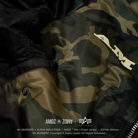 ALPHA INDUSTRIES × AH MURDERZ “ AMDZ “ MA-1 Flight Jacket ALPHA INDUSTRIES × AH MURDERZ “ AMDZ “ MA-1 Flight Jacket