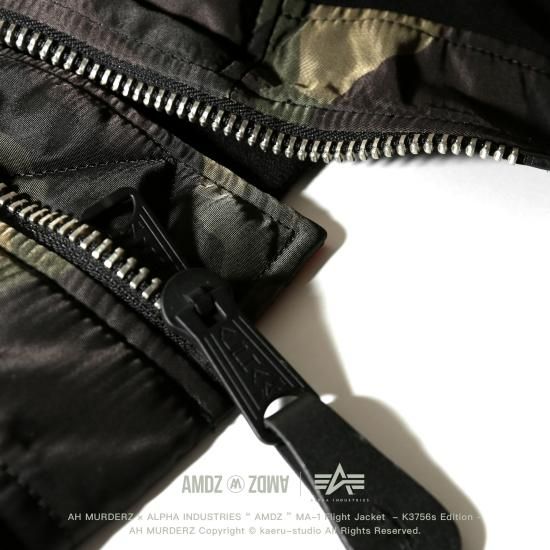 ALPHA INDUSTRIES × AH MURDERZ “ AMDZ “ MA-1 Flight Jacket ALPHA INDUSTRIES × AH MURDERZ “ AMDZ “ MA-1 Flight Jacket