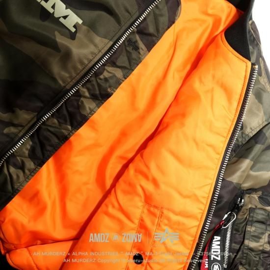 ALPHA INDUSTRIES × AH MURDERZ “ AMDZ “ MA-1 Flight Jacket ALPHA INDUSTRIES × AH MURDERZ “ AMDZ “ MA-1 Flight Jacket