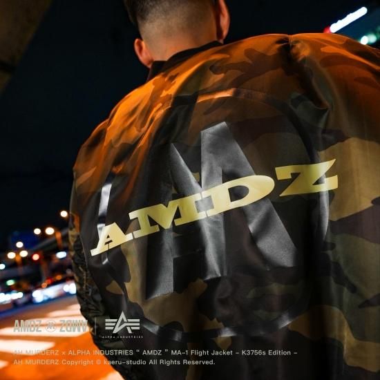 ALPHA INDUSTRIES × AH MURDERZ “ AMDZ “ MA-1 Flight Jacket ALPHA INDUSTRIES × AH MURDERZ “ AMDZ “ MA-1 Flight Jacket